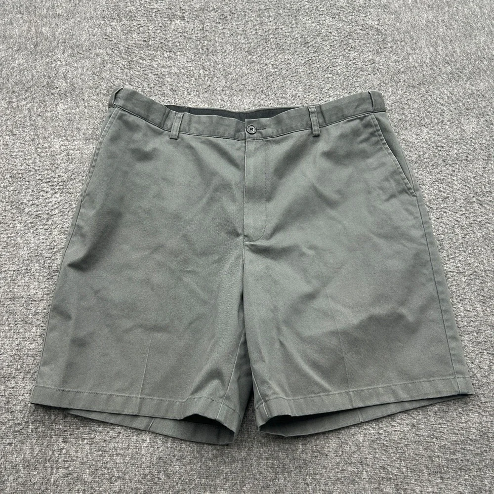 L.L. Bean Comfort Waist Chino Shorts Grey Mens Size 38 Cotton